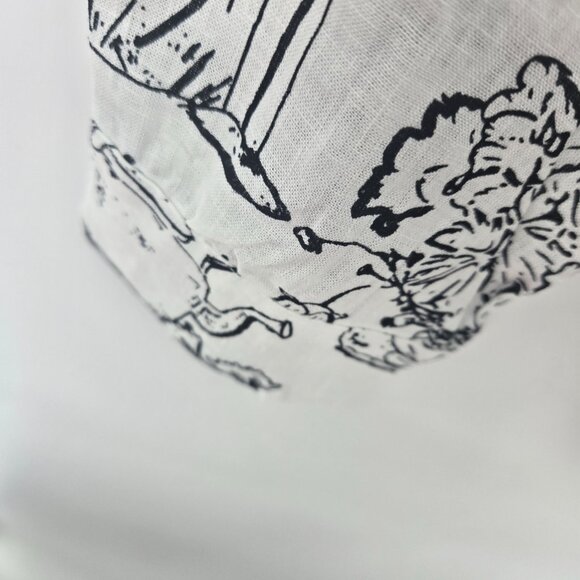 Jane And Delancey White Black Food Dessert Button Down Long Sleeved Blouse Small - Picture 10 of 13